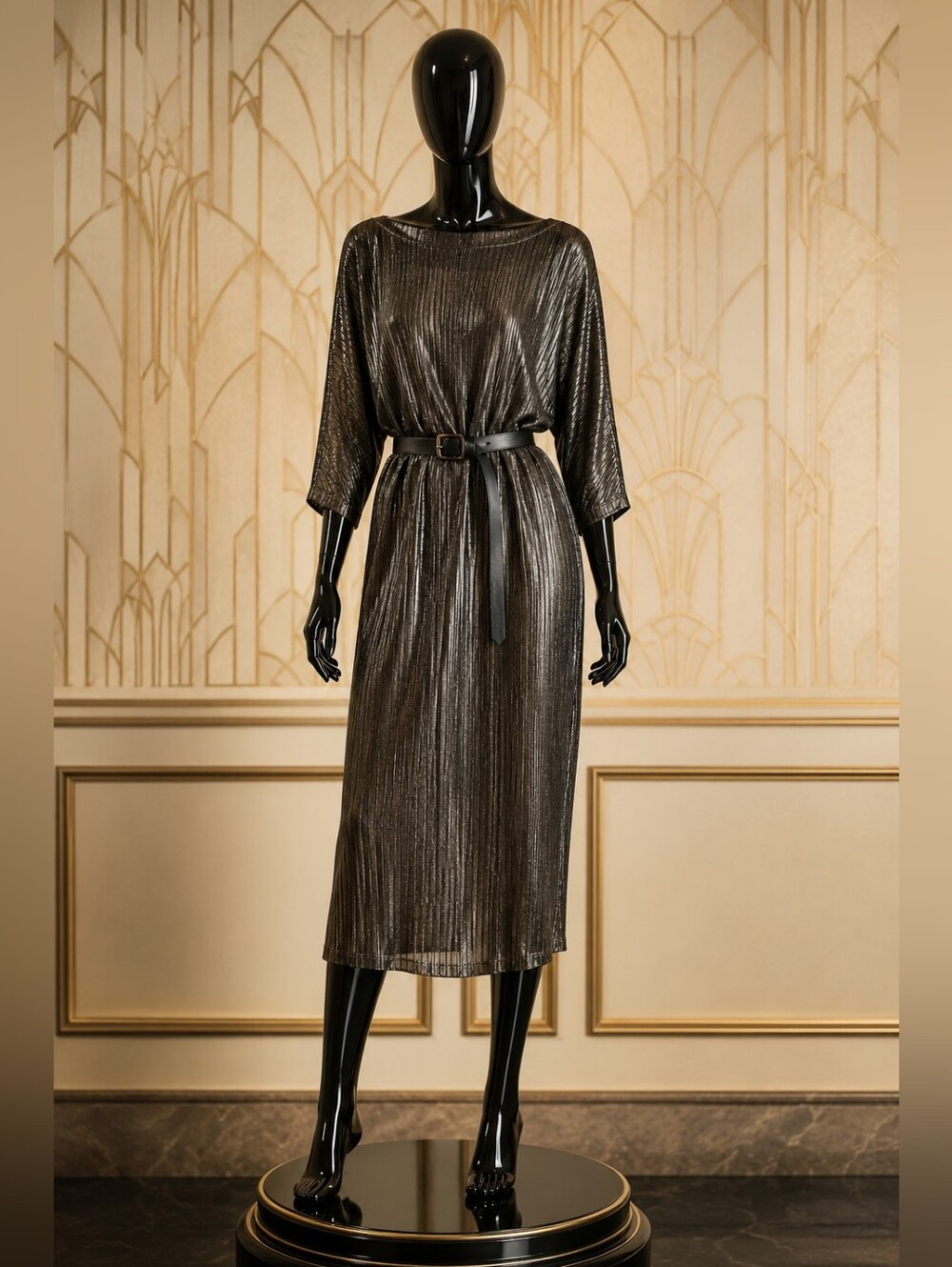 Alembika Semi-Sheer Column Dress